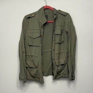 Design Lab Lord & Taylor Olive Military Jacket